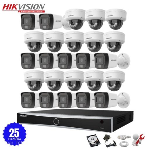 Bộ 25 Camera IP Hikvision 2.0MP có Mic