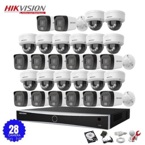 Bộ 28 Camera IP Hikvision 2.0MP có Mic