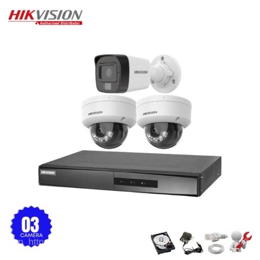 Bộ 3 Camera IP Hikvision 2.0MP có Mic thu âm