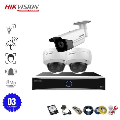 Bộ 3 Camera IP POE Hikvision 8.0MP