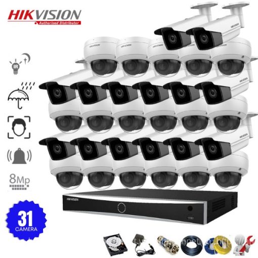 Bộ 31 Camera IP POE Hikvision 8.0MP