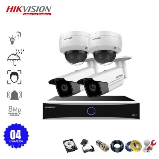 Bộ 4 Camera IP POE Hikvision 8.0MP