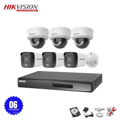 Bộ 6 Camera IP Hikvision 2.0MP có Mic