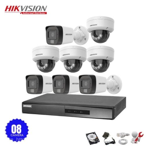 Bộ 8 Camera IP Hikvision 2.0MP có Mic