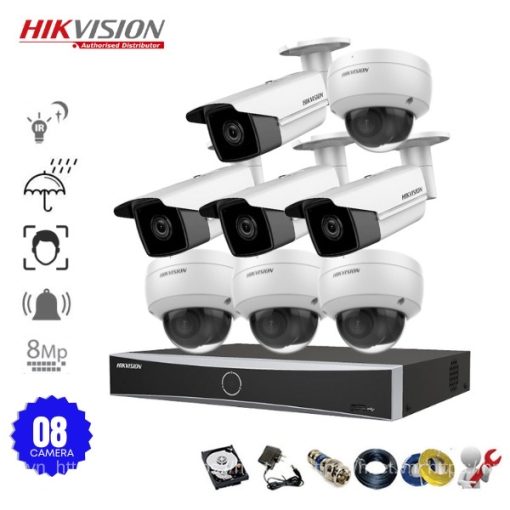 Bộ 8 Camera IP POE Hikvision 8.0MP