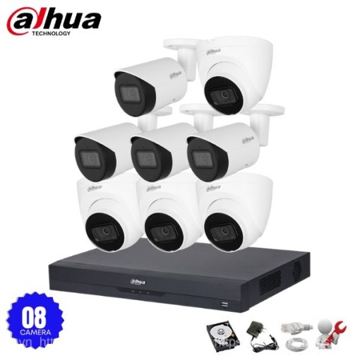 Bộ 8 Camera IP Dahua 8.0MP Ultra HD 4K