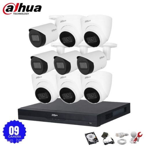 Bộ 9 Camera IP Dahua 8.0MP Ultra HD 4K