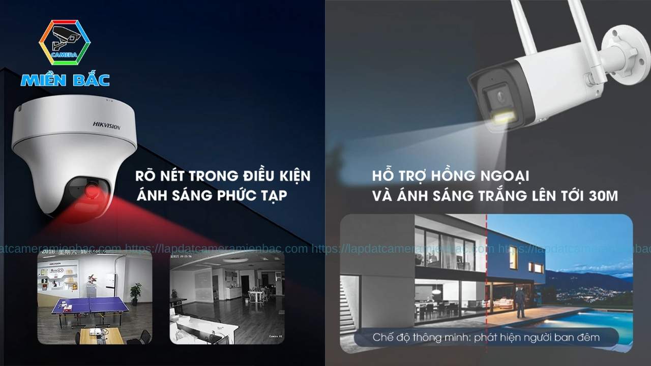 Bộ KIT WiFi 1 camera 2MP – Mix Camera Trong Nhà Và Ngoài Trời 3 Bộ KIT Camera Wifi Hikvision hỗ trợ giám sát ban đêm