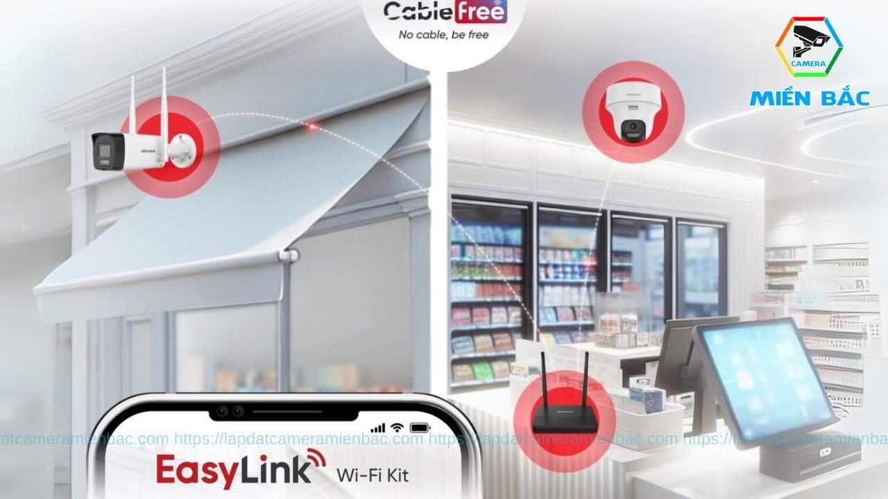 Bộ KIT WiFi 1 camera 2MP – Mix Camera Trong Nhà Và Ngoài Trời 6 Bộ KIT Wifi Camera 2MP hỗ trợ kết nối không dây