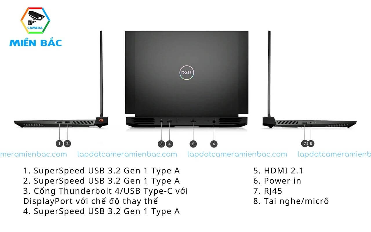 Dell Gaming G16 7620 được tích hợp đa dạng cổng kết nối