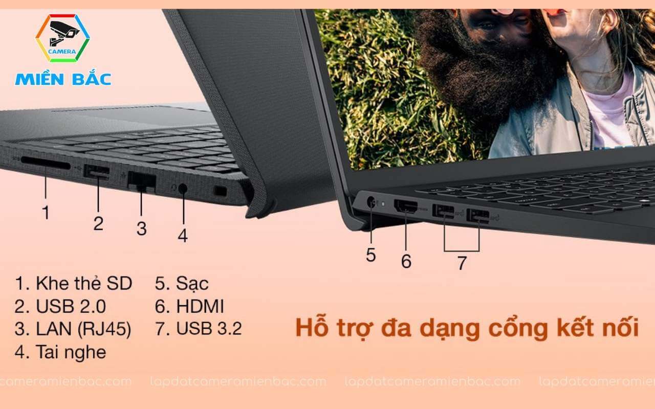 Laptop Dell Vostro 3510 được hỗ trợ đa dạng cổng kết nối